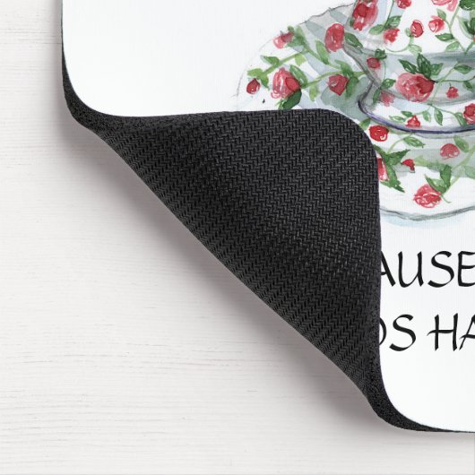 お茶がハッピースローガンを見つけるので、ヴィンテージカップバラ マウスパッド (コーナー)