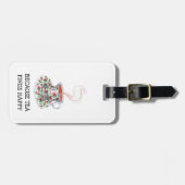 お茶がハッピースローガンを見つけるので、ヴィンテージカップバラ ラゲッジタグ (正面横)