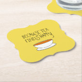 お茶がハッピースローガンを見つけるので、日本のスタイルカップ ペーパーコースター (アングル)