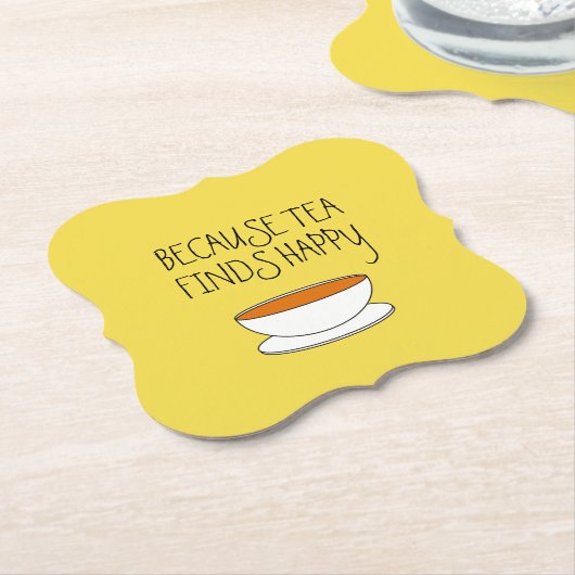 お茶がハッピースローガンを見つけるので、日本のスタイルカップ ペーパーコースター (アングル)