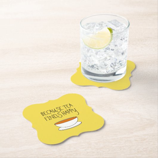 お茶がハッピースローガンを見つけるので、日本のスタイルカップ ペーパーコースター (インサイチュ)