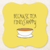お茶がハッピースローガンを見つけるので、日本のスタイルカップ ペーパーコースター (正面)