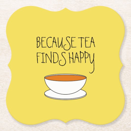 お茶がハッピースローガンを見つけるので、日本のスタイルカップ ペーパーコースター (正面)