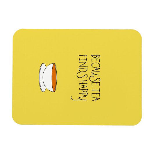 お茶がハッピースローガンを見つけるので、日本のスタイルカップ マグネット (横)