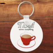 お茶ですべてを解決 キーホルダー (正面)