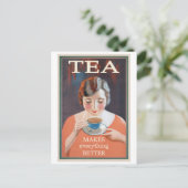 お茶でヴィンテージのポスターが上手 ポストカード (スタンド正面)