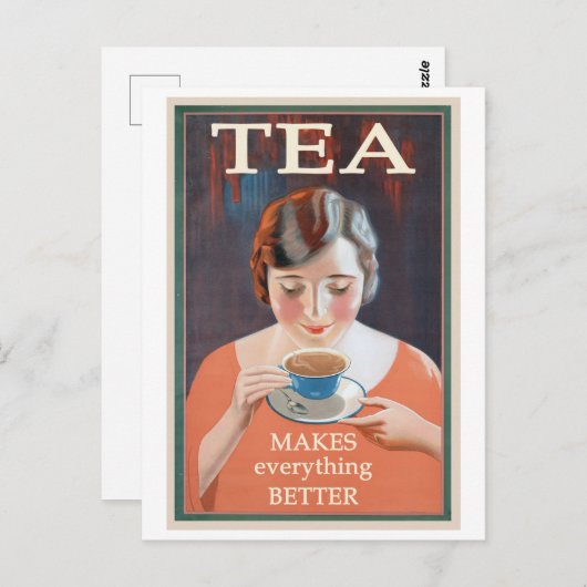 お茶でヴィンテージのポスターが上手 ポストカード (正面/裏面)