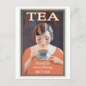 お茶でヴィンテージのポスターが上手 ポストカード (正面)