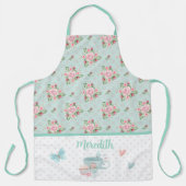 お茶とカップケーキの時間パーソナライズされた エプロン (正面)