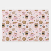お茶とクッキー3パックギフトラップ ラッピングペーパーシート (正面3)