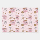 お茶とクッキー3パックギフトラップ ラッピングペーパーシート (正面2)