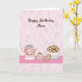 お茶とクランプトのお母さん用誕生日カード カード (黄色い花)