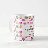 お茶とケーキだけおもしろいだパーソナライズされた コーヒーマグカップ (正面左)