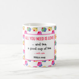 お茶とケーキだけおもしろいだパーソナライズされた コーヒーマグカップ