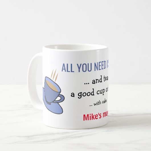 お茶とケーキだけお名前 コーヒーマグカップ (正面左)