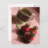 お茶とケーキのはがき ポストカード (正面/裏面)