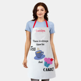 お茶とケーキの時間が常にあるパーソナライズされた エプロン
