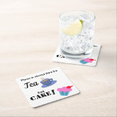 お茶とケーキの時間が常にある スクエアペーパーコースター (インサイチュ)