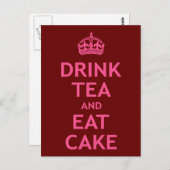 お茶とケーキ食べを飲む ポストカード (正面/裏面)