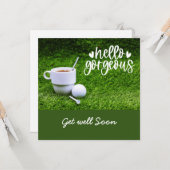 お茶とゴルフボールを飲むとゴルフがすぐによくなる カード (正面/裏面インサイチュ)