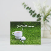 お茶とゴルフボールを飲むとゴルフがすぐによくなる ポストカード (スタンド正面)