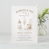 お茶とシャンパンのニュートラルベビーシャワー 招待状 (スタンド正面)