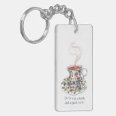 お茶とヌークと本!ティースローガン、ヴィンテージカップ キーホルダー (正面左)