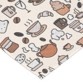 お茶と喫茶店の物の模様 ミディアムテーブルランナー (コーナー)