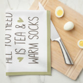 お茶と暖かい靴下が必要！秋 キッチンタオル (四つ折り)