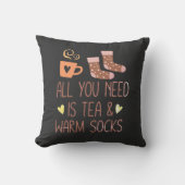 お茶と暖かい靴下の2色の側面が必要 クッション (正面)