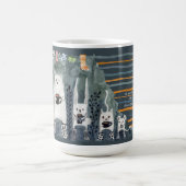 お茶と暖かい靴下ブルーマグカップ コーヒーマグカップ (中央)