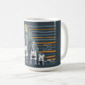 お茶と暖かい靴下ブルーマグカップ コーヒーマグカップ (正面右)