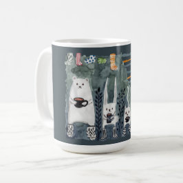 お茶と暖かい靴下ブルーマグカップ コーヒーマグカップ