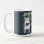 お茶と暖かい靴下ブルーマグカップ コーヒーマグカップ (左)