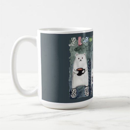 お茶と暖かい靴下ブルーマグカップ コーヒーマグカップ (左)