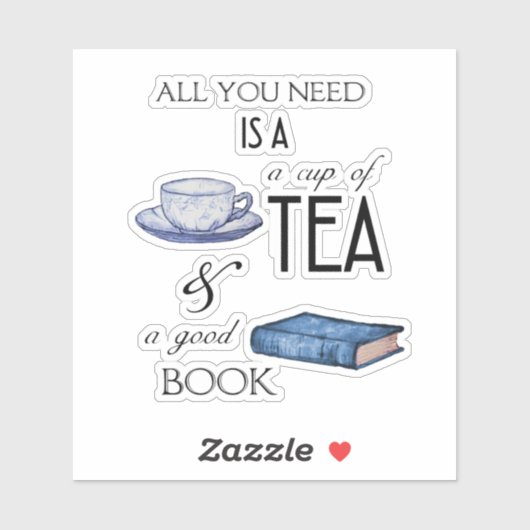 お茶と本コージーのビニール読ステッカー シール (シート)