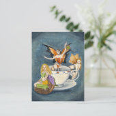 お茶と縁取りポストカード ポストカード (スタンド正面)