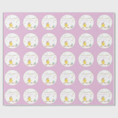 お茶と花が咲くかわいいイースターシック ラッピングペーパー (フラット)