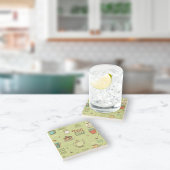 お茶と蜂蜜の時間を緑で ストーンコースター