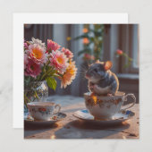 お茶に来するネズミ 招待状 (正面/裏面)