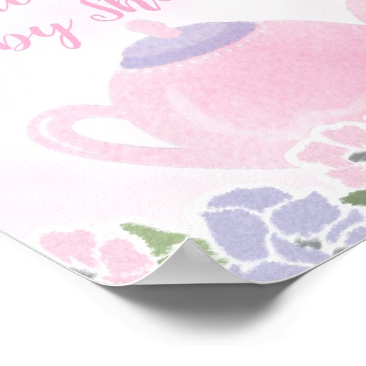 お茶のためのパーティー赤ちゃんシャワー歓迎サイン ポスター (角)