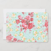 お茶のための紅茶パーティー女の子のフローラ誕生日 招待状 (裏面)