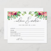 お茶のアドバイスとウィッシュのブライダルシャワーカード (正面/裏面)