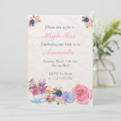 お茶のエレガントブライダルシャワーの招待 招待状 (スタンド正面)