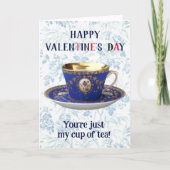 お茶のカップにぴったりなバレンタイン ヴィンテージ ティーカップ レトロ バレンタイン シーズンカード (正面)