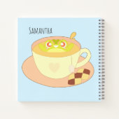 お茶のカップに入ったカエル ノートブック (裏面)