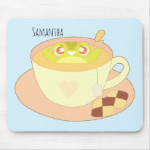 お茶のカップに入ったカエル