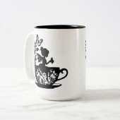 お茶のカップに入った妖精 ツートーンマグカップ (正面左)