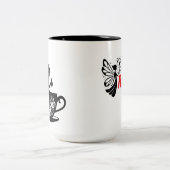 お茶のカップに入った妖精 ツートーンマグカップ (中央)