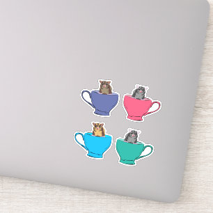 お茶のカップに入った砂糖滑り器がかわいい シール
